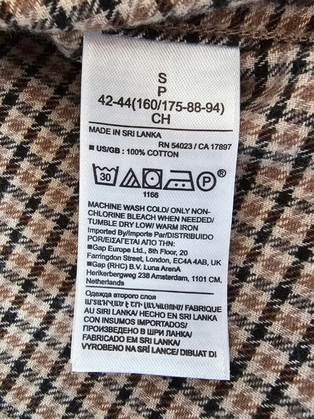 😍 NWT 😍 Banana Republic Womens Cotton Flannel Shirt, Black/Tan/Cream, Size S - Picture 8 of 8